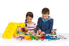 LEGO baseplates shown side-by-side to illustrate size and layout options