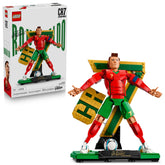 LEGO Cristiano Ronaldo front packaging showing set box and pieces for display benefit