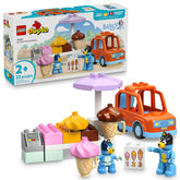 LEGO DUPLO Bluey ice cream stand front view showing bright playset benefits