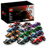 LEGO front packaging showing six mystery F1 boxes and collectible appeal