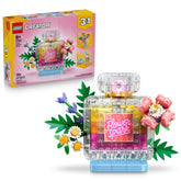 LEGO floral perfume front packaging showing set pieces and artwork for display