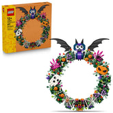 LEGO Halloween Wreath front view showing colorful seasonal decor and display appeal