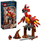 LEGO Fawkes front view showing sculpted plumage and display presence