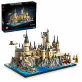 LEGO Hogwarts Castle front display showing full assembled model and shelf-ready look