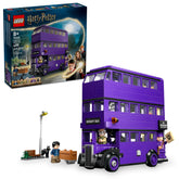 LEGO Knight Bus front view showing brand-accurate bus and display appeal