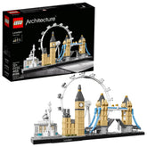 LEGO London skyline front view showing landmarks and tidy display benefit