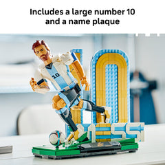 LEGO Lionel Messi face and ball detail showing brand sculpt and authenticity