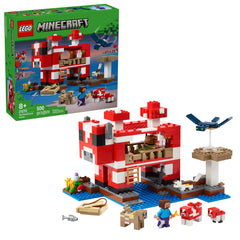 LEGO Mooshroom House front view showing playful mushroom architecture and display appeal