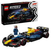 LEGO Red Bull RB20 front profile showing aerodynamic nose, brand detail, and display appeal