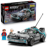 LEGO Speed Champions DeLorean front view showing accurate film styling and display appeal