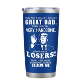 LEIOH blue tumbler front view showing durable finish and gift appeal