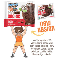 Lenny & Larry's individually wrapped cookie displayed, shows portability and freshness