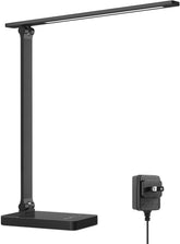 Lepro front view of lamp showing slim base and clean silhouette, improving desk aesthetics
