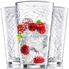 Le'raze hammered glass cups front view showing set of ten and elegant benefit