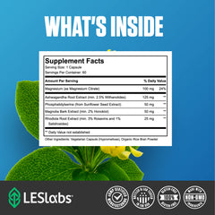 LES Labs supplement facts label image showing ingredient list and quality manufacturing