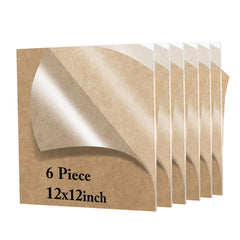 Lesnlok front view of six 12x12 acrylic sheets showing clarity and packaging benefit