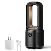 let'me front view bladeless fan showing sleek profile and safe design benefit