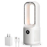 let'me bladeless fan front view showing compact profile and safe design benefit