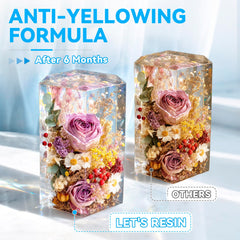 LET'S RESIN cured surface close-up showing crystal-clear, glass-like gloss