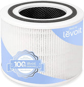 Levoit front view of replacement filter packaging showing genuine part benefit