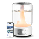 Levoit humidifier front view in bedroom showing compact design and quiet operation