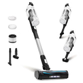 Levoit LVAC-200 front angle showing compact cordless stick and benefits