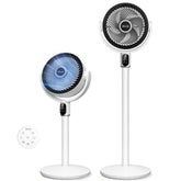 Levoit standing fan front view showing pedestal airflow and cooling benefit