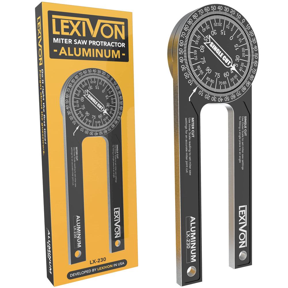 LEXIVON front view showing compact 7-inch protractor and readable scales