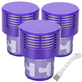 LhhTing front packaging showing three V10 replacement filters and brush benefit quick replacement
