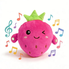 LHTWLF pink strawberry plush front view showing friendly design and play value