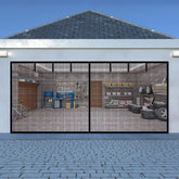 LIAMST front view installed on two-car garage showing ventilation benefit