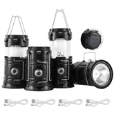 Lichamp front view of four lanterns showing compact pack convenience