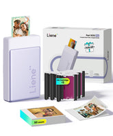 Liene Pearl N200 Pro front view showing purple finish and instant-print slot