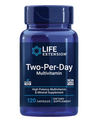 Life Extension front view of 120-capsule bottle showing clear benefits