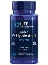 Life Extension front packaging showing Super R-Lipoic Acid benefits
