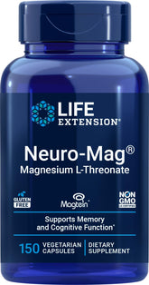 Life Extension Neuro‑Mag front packaging showing bottle and capsule count benefit
