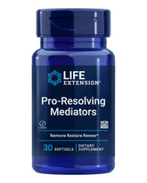 Life Extension front packaging showing the pro-resolving mediators softgels and benefits