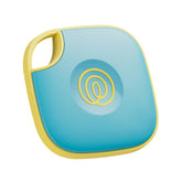 Life360 Tile front view in aqua lemon showing compact design and quick identification benefit