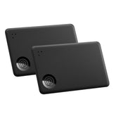 Life360 Tile Slim front view showing compact black tracker and packaging benefit: easy identification