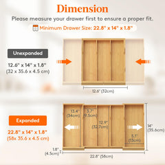Lifewit bamboo close-up of compartments showing separation for faster access