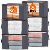 Lifewit front view showing six gray storage bags and organized benefit