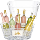 Lifewit front view of clear ice bucket showing capacity and visibility benefit