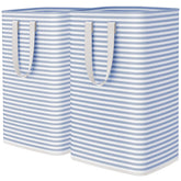 Lifewit front view of two blue hampers showing capacity and freestanding benefit