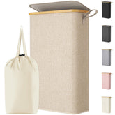 Lifewit front view showing slim hamper and tidy bathroom benefit