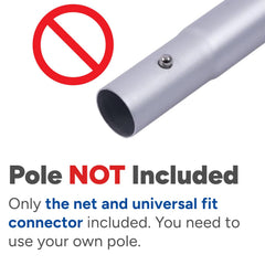 LIME POOL attached to standard pole extending reach and reducing strain