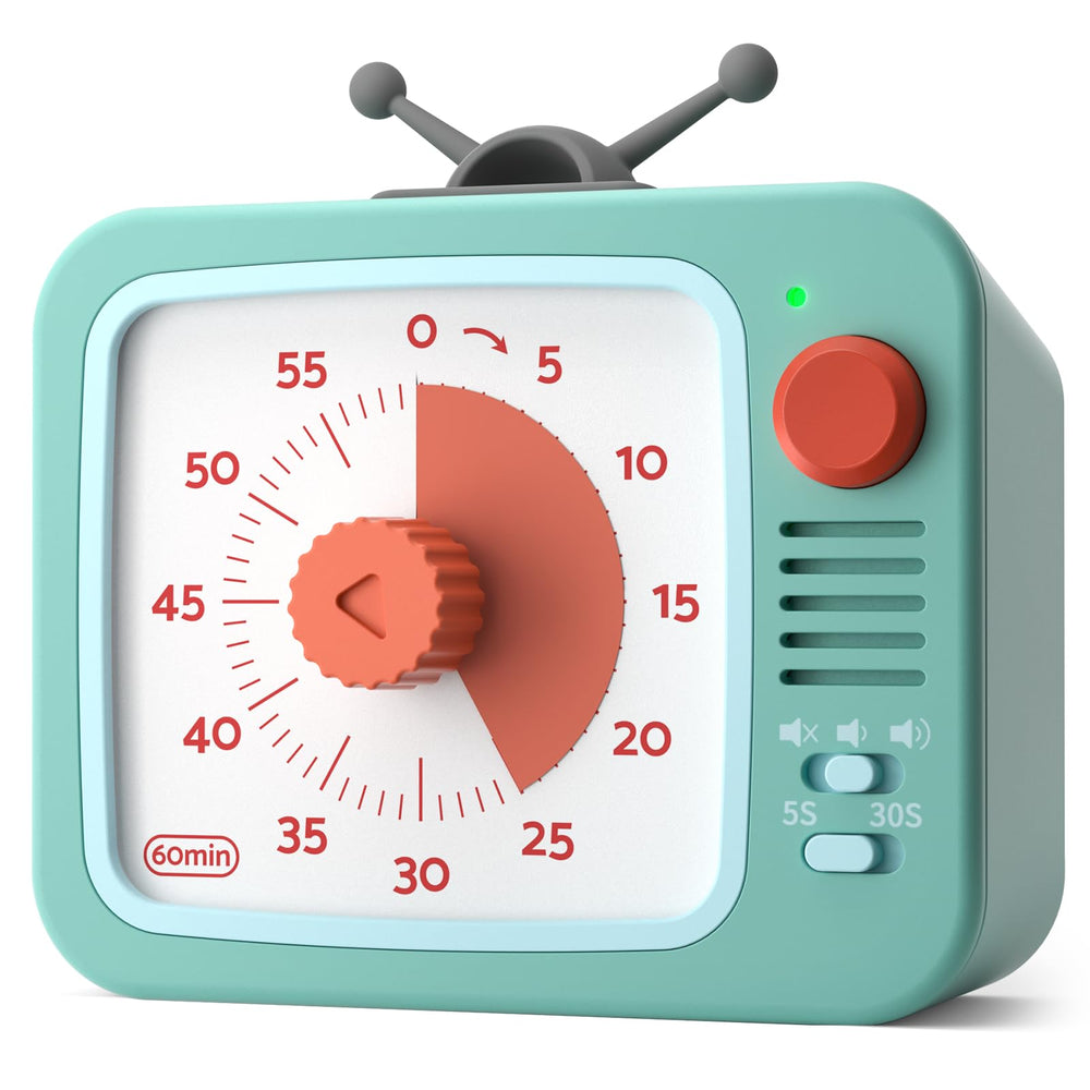 LIORQUE visual timer front view showing green face and readable disc, promotes focused timing