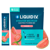 Liquid I.V. front box showing 16 guava packets for quick hydration