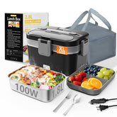LISHZEN front view of 2.8L electric lunch box showing portable handle benefit