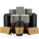 LITOPAK front view of 100 black cups showing complete set and convenience