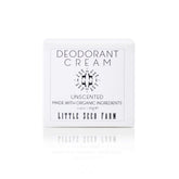 Little Seed Farm jar front showing clean packaging and unscented benefit